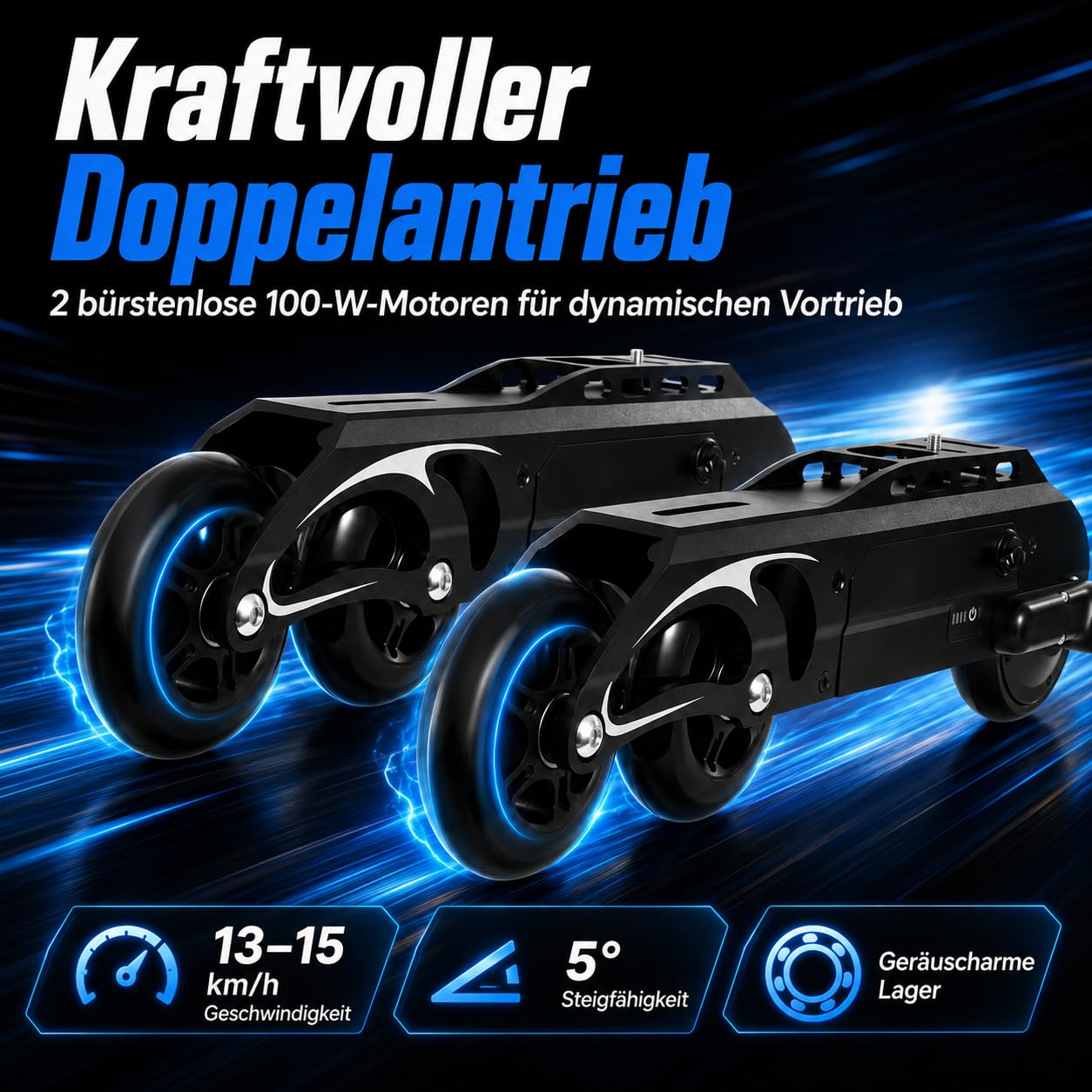 Skate-Räder E-Skateboard-Rad Elektrisch Rollschuh-Rad Mit Fernsteuerung für Schlittschuhe auf dem Markt. Ideal zum Skaten, für Partys, Discos, Tänze und Geburtstage.