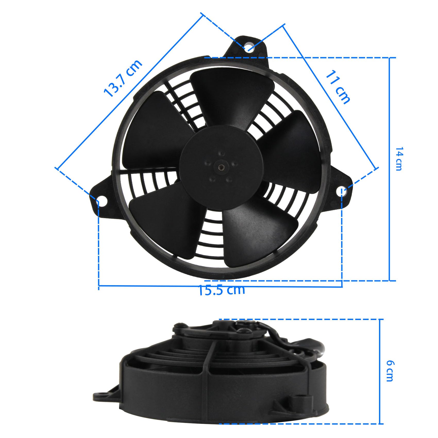 DOCAS 5 pollici 12 V 50 W Ventola di raffreddamento del motore,ventola del radiatore compatibile per Pit Dirt Bike Motocross ATV UTV Quad Go Kart Buggy