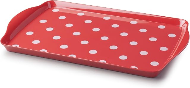 Zeal Melamine Dotty Serving Design Tray (39x24cm) Red