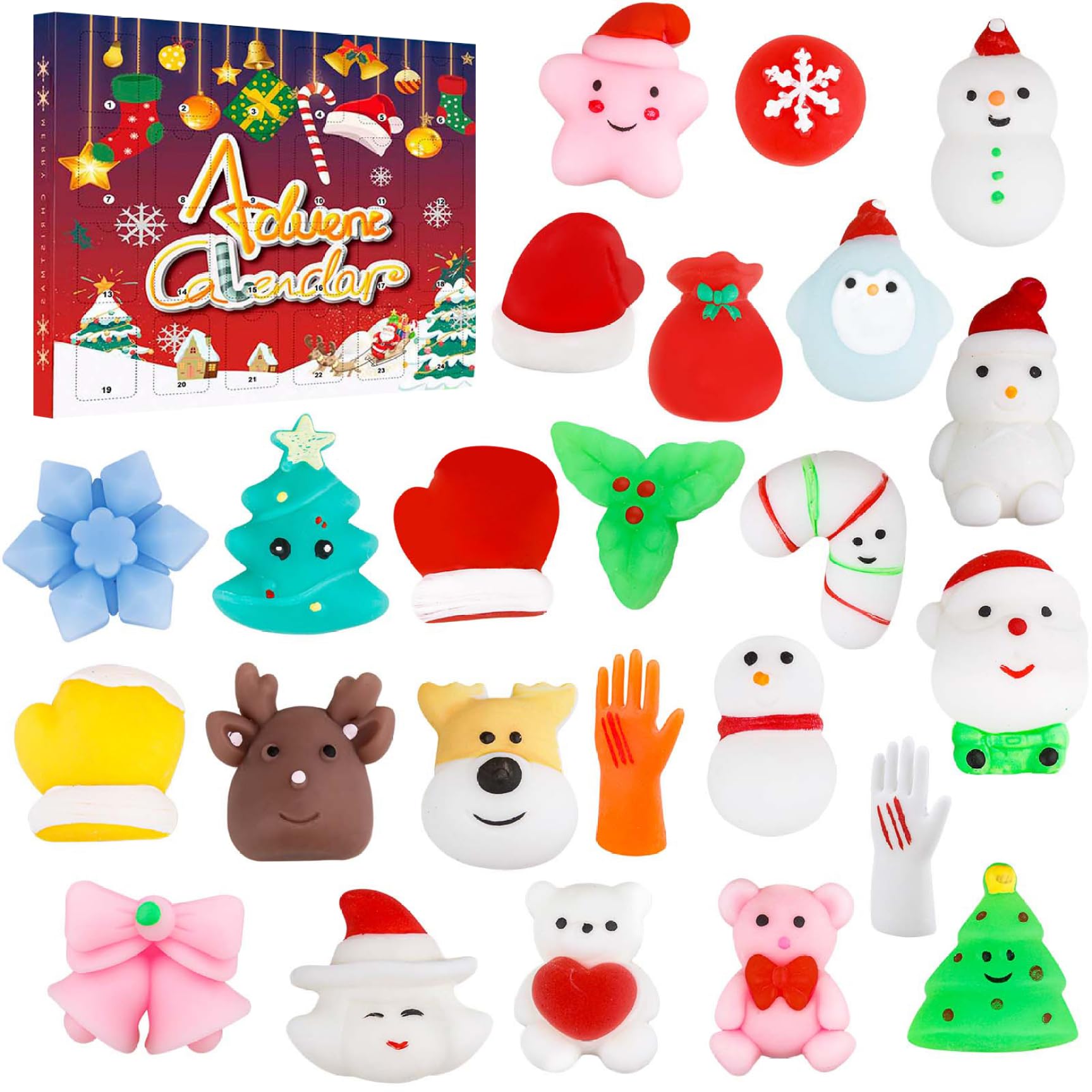 Calendrier de l'Avent 2025 avec 24 jouets à presser pour un rituel familial