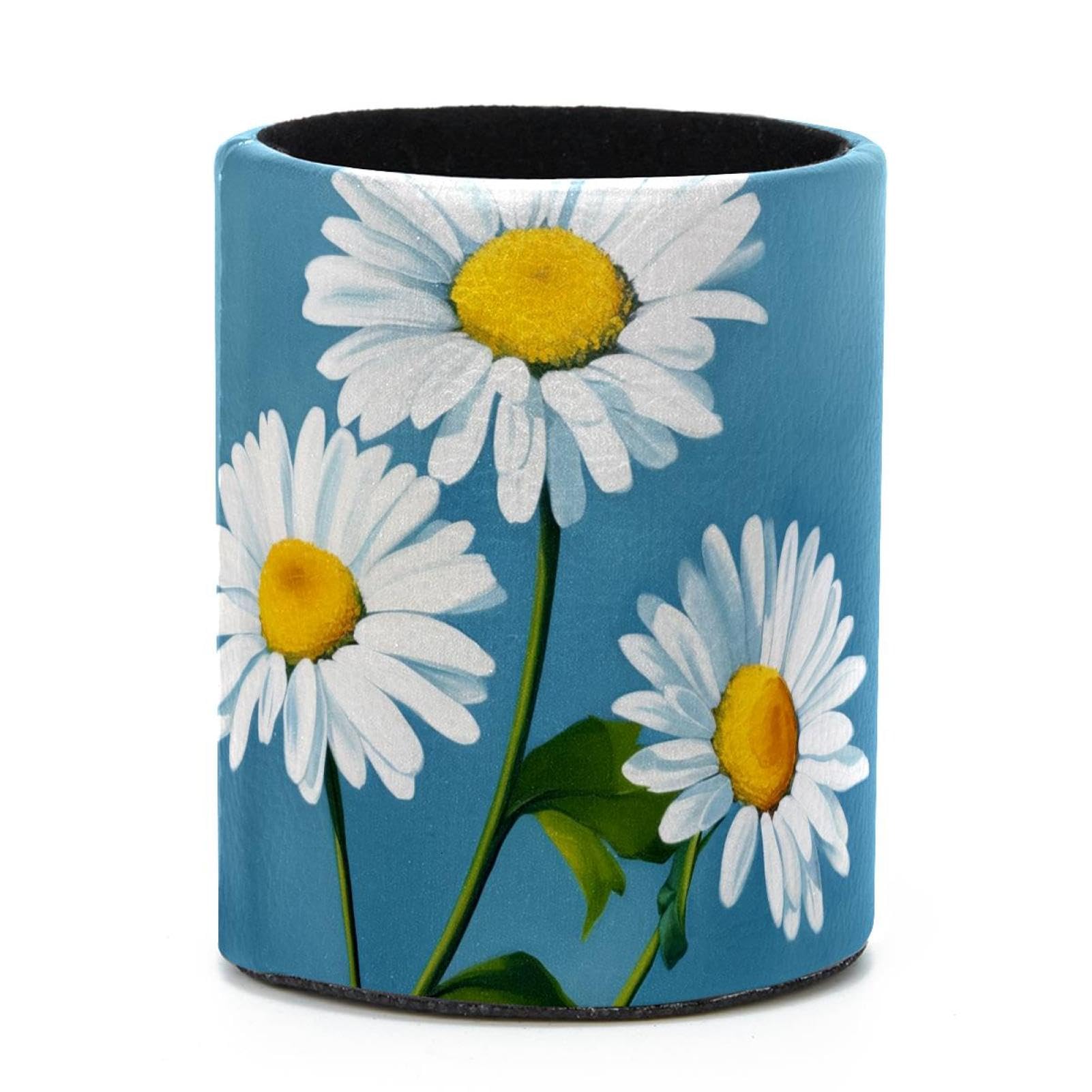 VAPOKF Round Pencil Holders for Desk, Daisy Pen Holders Pen Pot Makeup Brushes Storage Desktop Stationery Supplies Organiser for Home Office