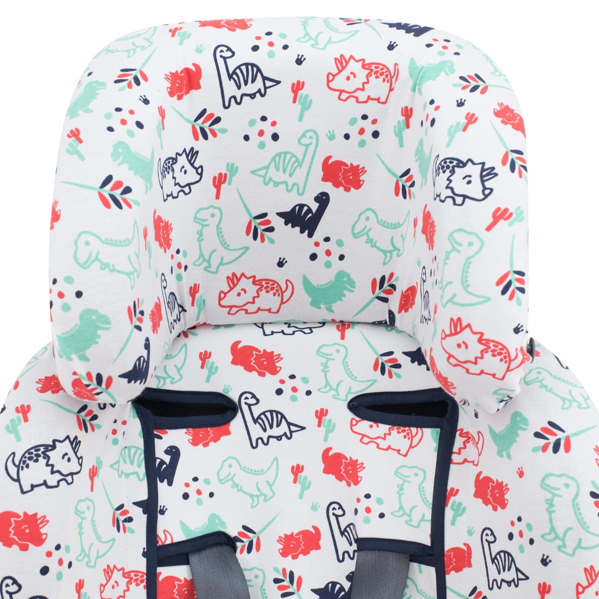JYOKO Kids Bezug kompatibel mit Klippan Kiss 2, Klippan Kiss 2 Plus, aus Baumwolle (Dino Party)