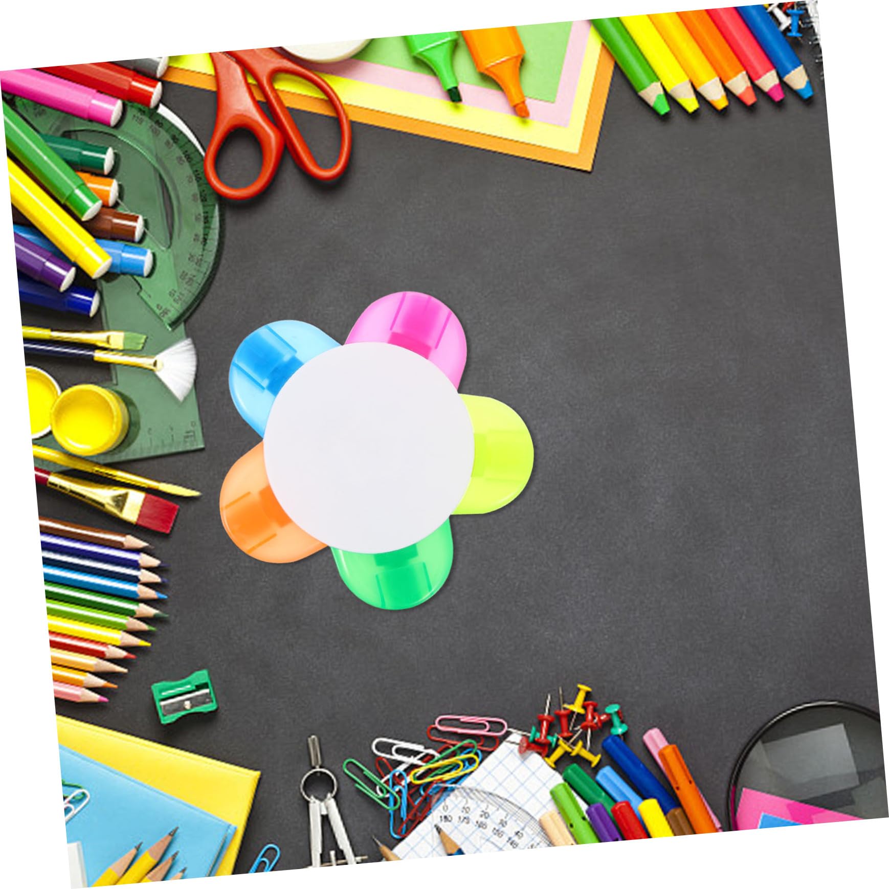 HOMSFOU 10 Stück Petal Highlighter Stifte Fluoreszierende Textmarker mit Blumenblatt-design Langlebige Marker für Schule Büro Studium und Notizenorganisation