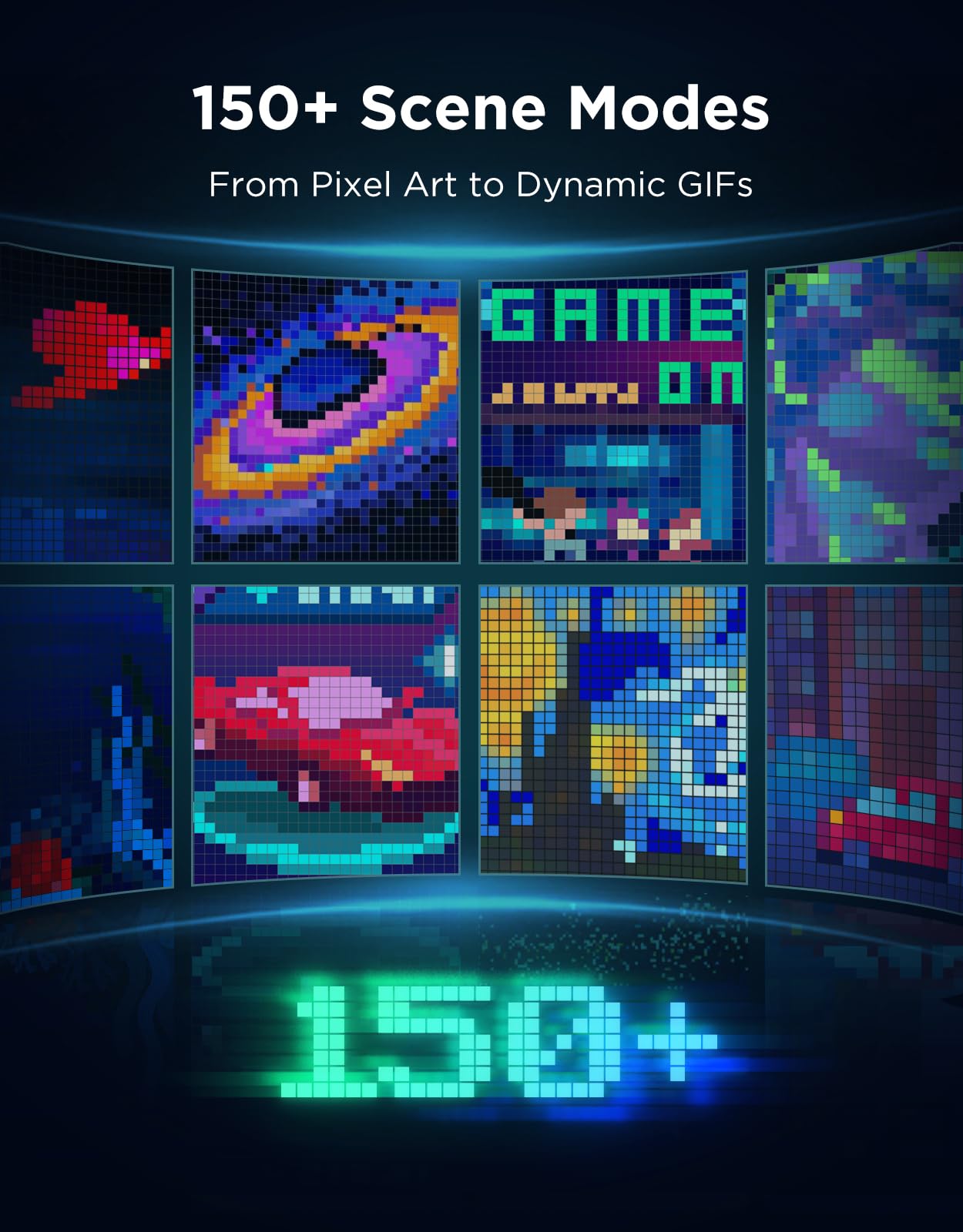 Govee Pixel Light Gaming Rettangolo, Pannello LED RGBIC 52x32, 150 scene e 10 modalità musica, funzioni AI, compatibile con Alexa e Google Assistant per camere da gioco