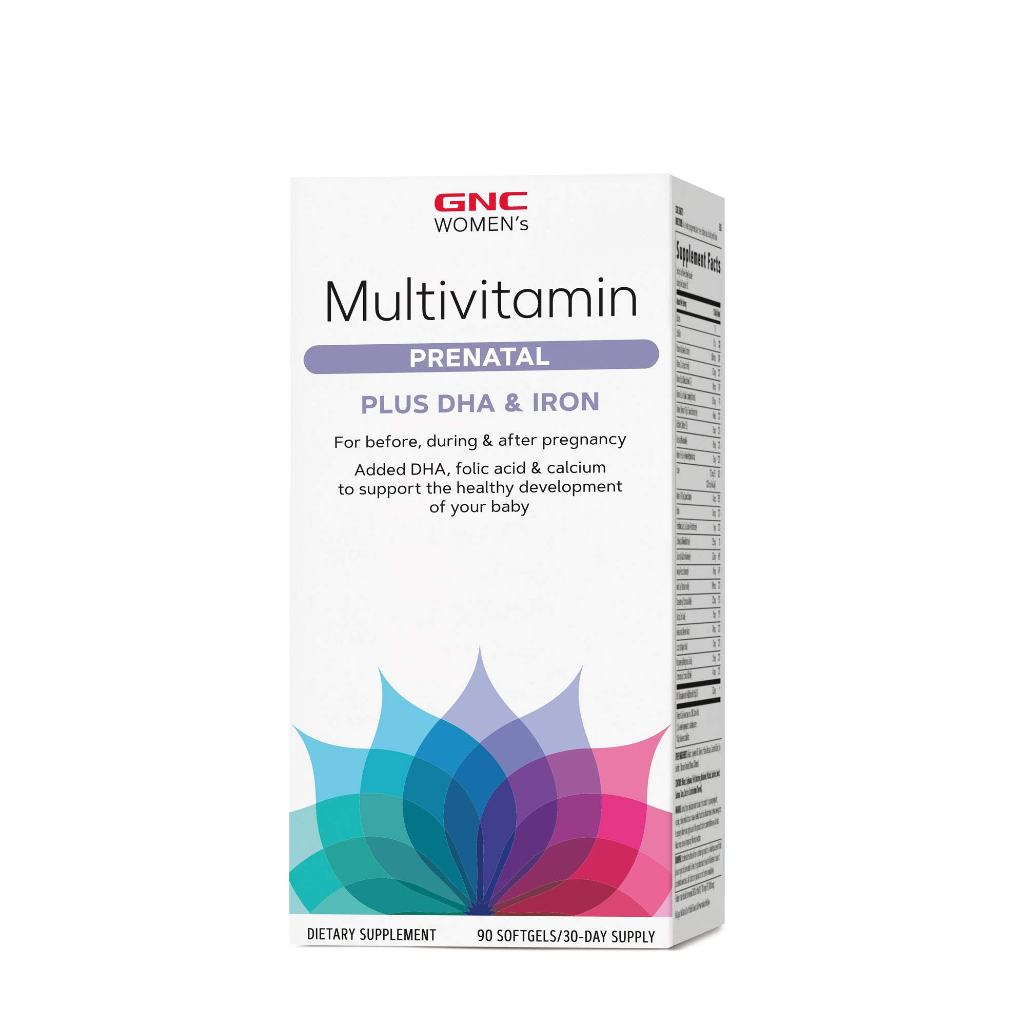 GNC Women's Prenatal Multivitamin Formula with DHA & Iron, Support Pregnancy and Healthy Baby Development, Essential Nutrients Folic Acid, Zinc, Calcium Plus B Vitamins, 90 Softgels