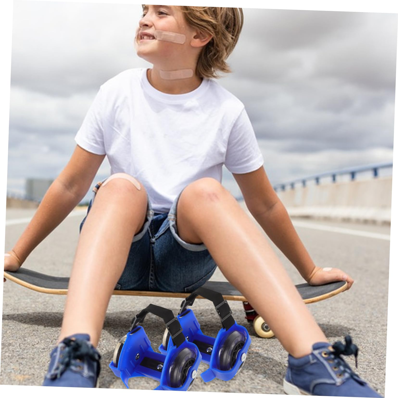 Hemobllo Patines Ajustables Ruedas Luminosas de PVC para Niños y Adultos, 2 Pares Cómodos y Resistentes para Principiantes y Actividades al Aire Libre