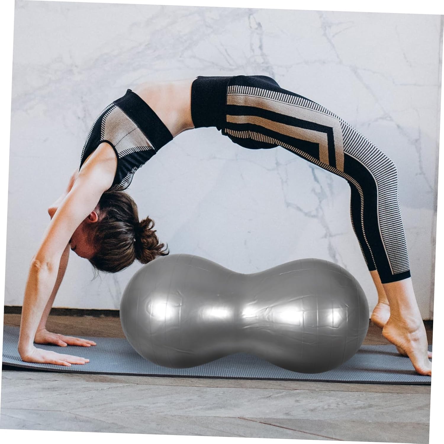 Thickened Peanut Yoga Ball for Adults Anti-Burst Stability Exercise Ball for Muscle Strength Balancing