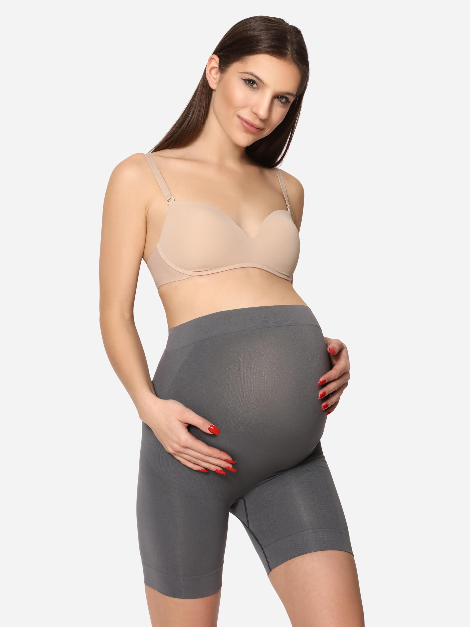 Be Mammy Damska moda ciążowa, wysoka talia, szorty ciążowe bez bocznych szwów, bielizna ciążowa 06 15
