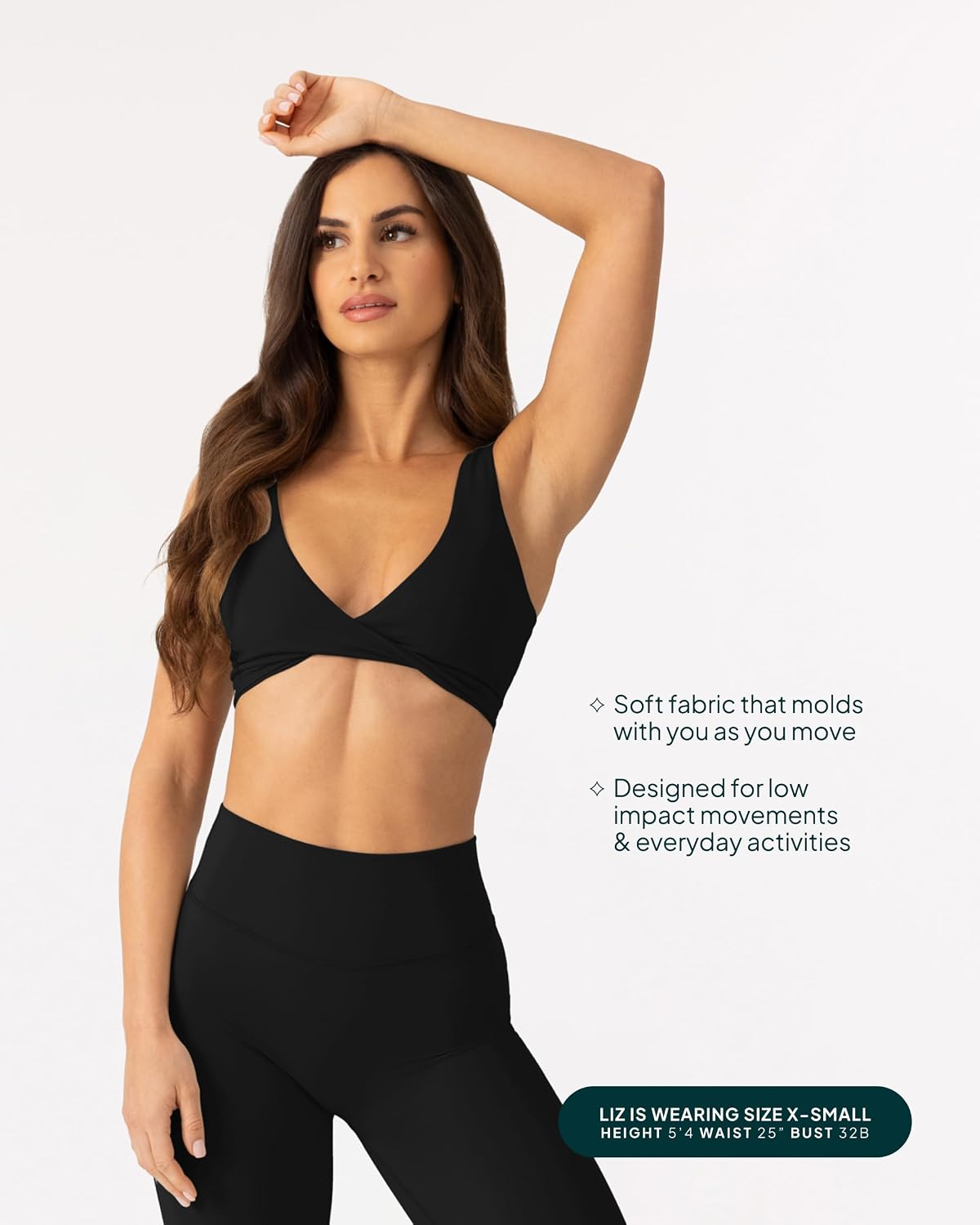 PAVOI ACTIVE Twist Front Sports Bra for Women - Two Ways Customizable Coverage Workout V Plunge Front & Back Bra, FlexFlow