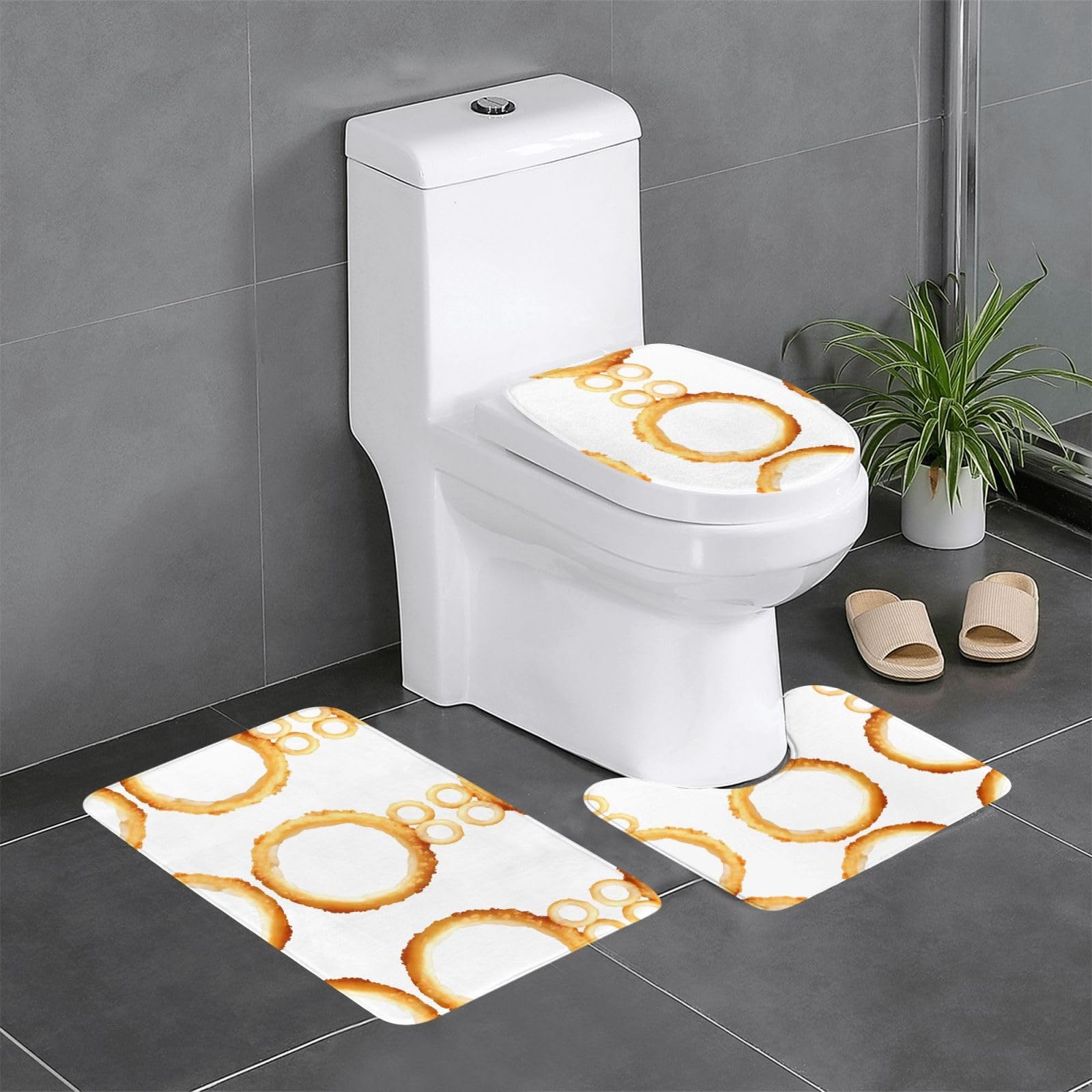 Tapis de salle de bain antidérapants faciles à nettoyer lot de 3 pièces
