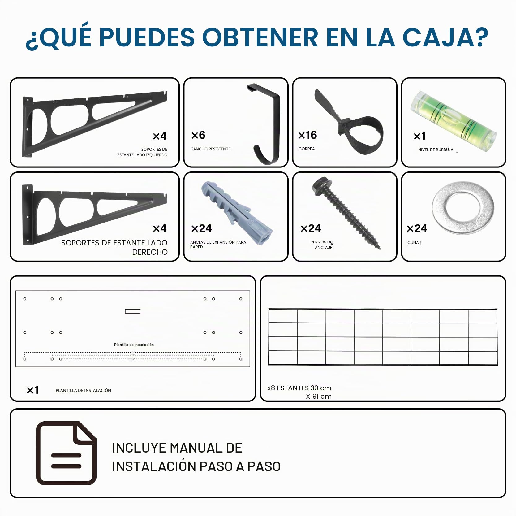 Sinoer 2 estanterías de garaje de 2 x 6 pies con ganchos, 24 x 72 pulgadas, estantería de pared de metal para garaje, para tienda, cobertizo, almacenamiento de garaje