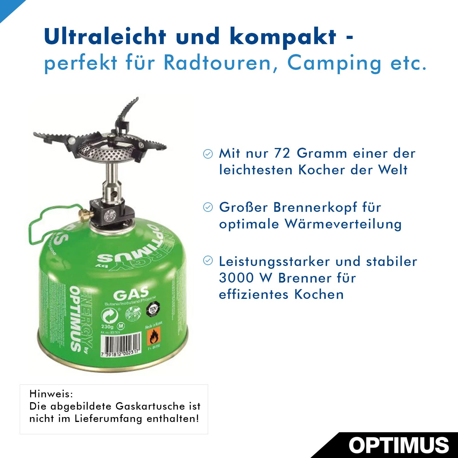 Optimus 8019749 Crux Lite Solo Kochsystem Kocher mit Topf