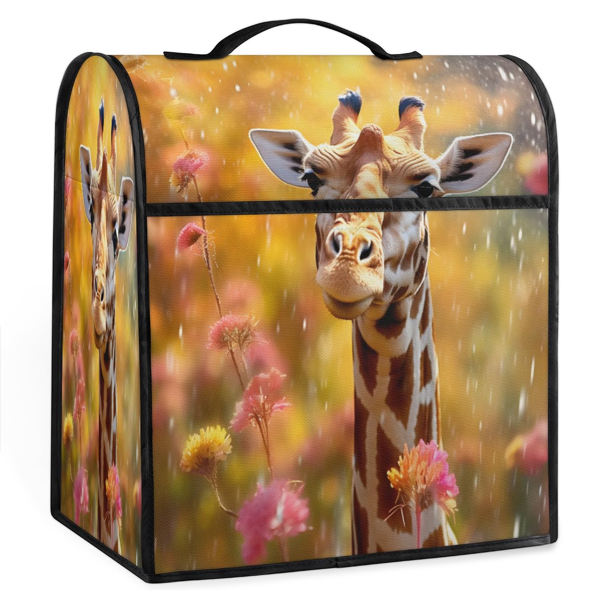 Coffee Maker Cover Giraffe Animal Kitchen Appliance Covers Small Appliance Covers Blender Cover Juicer Cover Dust Covers for Kitchen Appliances with Top Handle and Pockets,Washable,B74