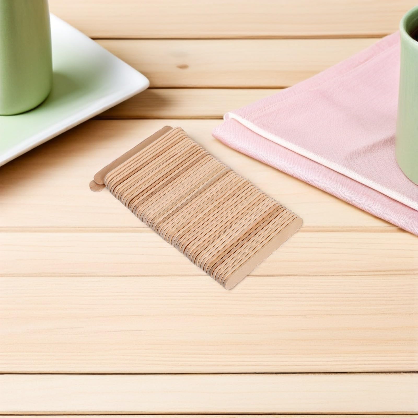 STOBAZA Palitos de Madera Natural para Manualidades 1000 Unidades 65X10X2 MM Palitos de Helado para Proyectos de Arte Escolares y Bricolaje Seguros