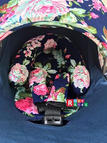 Miniatura 5 de Juego de 9 piezas de funda para asiento de coche infantil, cubierta para reposacabezas, sombrero, bufanda de enfermería, 25JE06