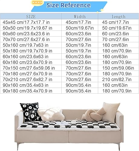 Miniatura 2 de LiveGo Funda de sofá divertida mágica para sofá, funda protectora de algodón para jardín, a cuadros, color crema, cuadrada, grande, para mascotas,