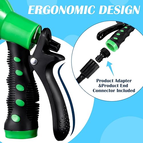 Miniatura 5 de Zhehao 4 piezas de boquilla de manguera de jardín a granel con 8 patrones de riego ajustables, boquilla de pulverización de agua ABS, manguera de