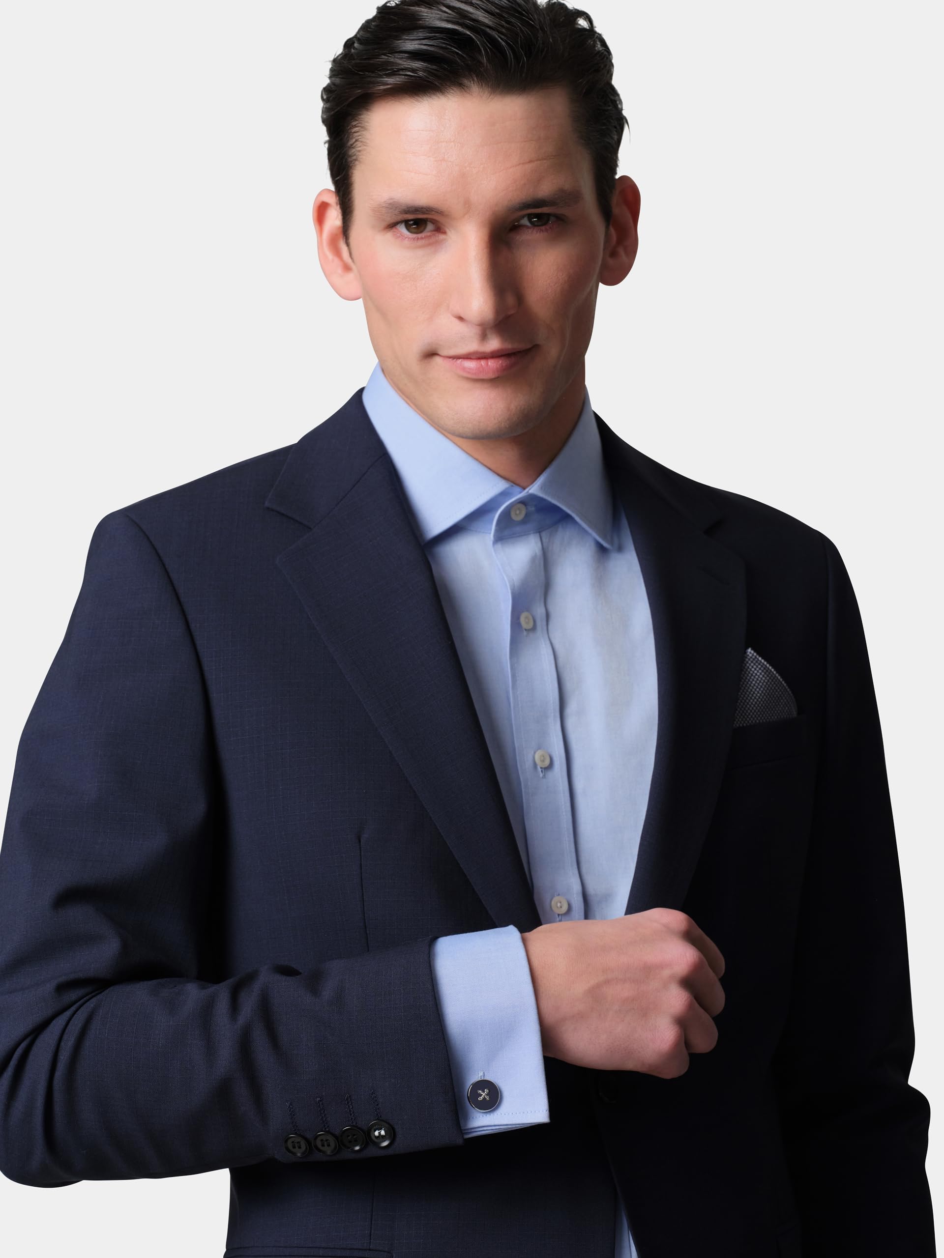 DAVIDOFF ESSENTIALS Manschettenknöpfe – exklusive rhodinierte und lackierte Messing Manschettenknöpfe – stilvolle Herren Accessoires in Knopf-Optik