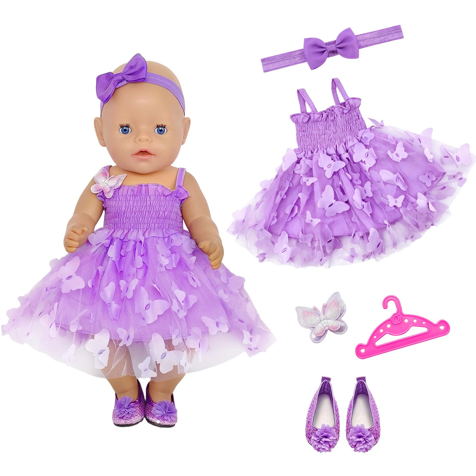 4 PCS Baby Doll Clothes for 14-18 Inch Baby Doll, Doll Clothes Accessories