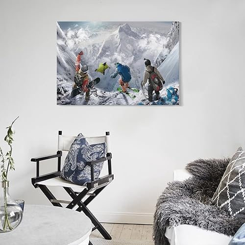 Miniatura 5 de Sala De Estar Carteles De Dormitorio Deportes Lienzo Pintura Carteles E Impresiones Esquí Snowboard Canvas Painting Wall Art Poster for Bedroom