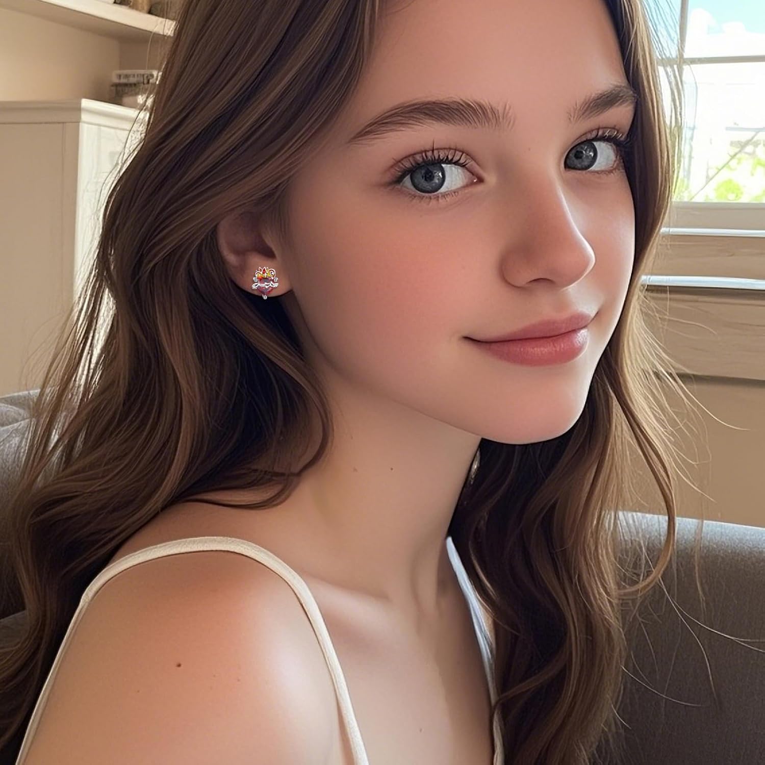 Scared Heart Stud Earrings for Women 925 Sterling Silver Jesus of Hearts Earrings Religious Jewelry Gifts