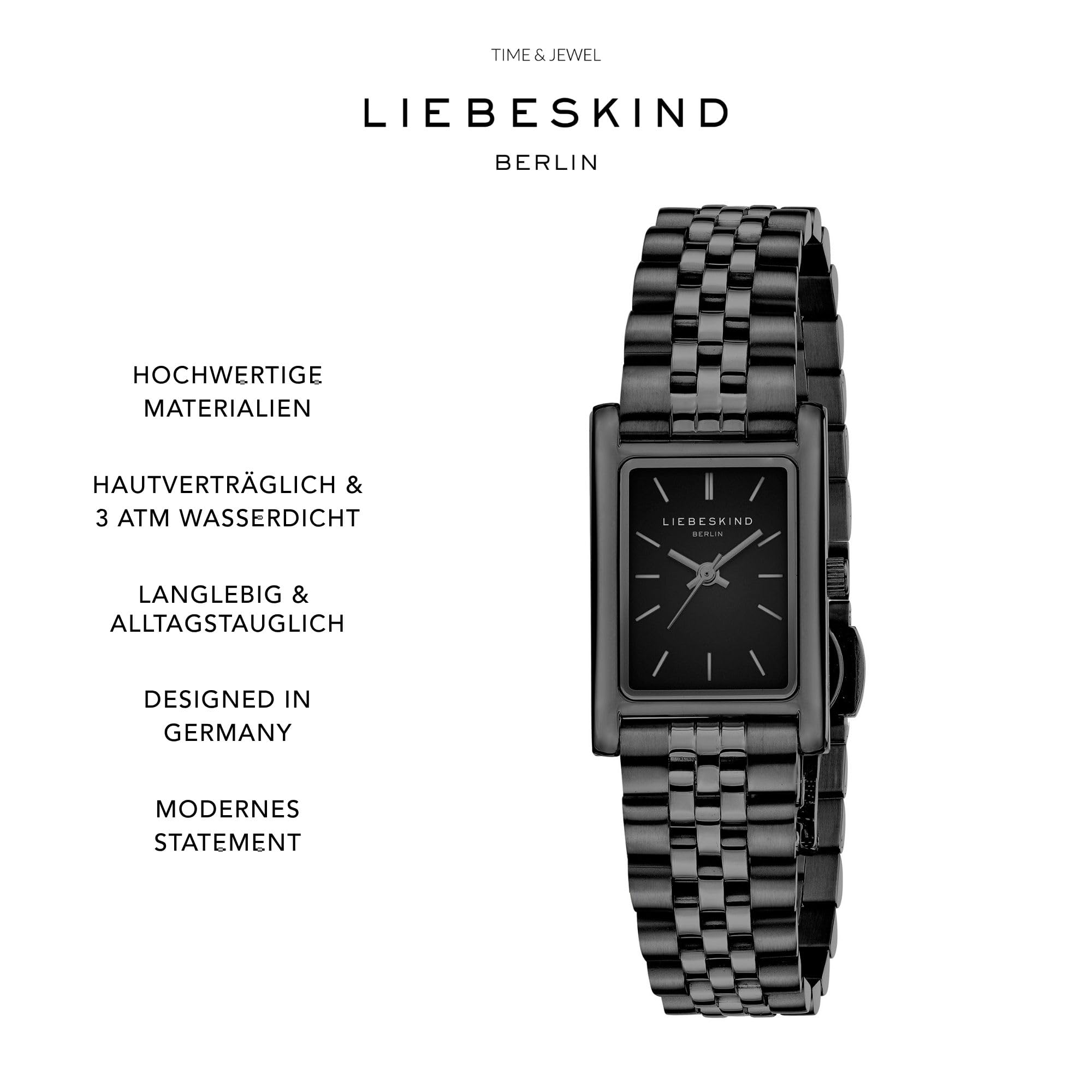 Liebeskind Berlin Damen Armbanduhr – Vintage Quarzuhr 21 x 31,5 mm – Rechteckiges Gehäuse – Edelstahlarmband – 3 ATM wasserdicht – Perfekt für den Alltag