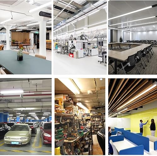 Miniatura 6 de Paquete de 6 luces LED T8 integradas para taller, en forma de V, 2 pies, 24 W, luz diurna blanca, 6ooook, triple fila, LED enlazable, tubo de luz