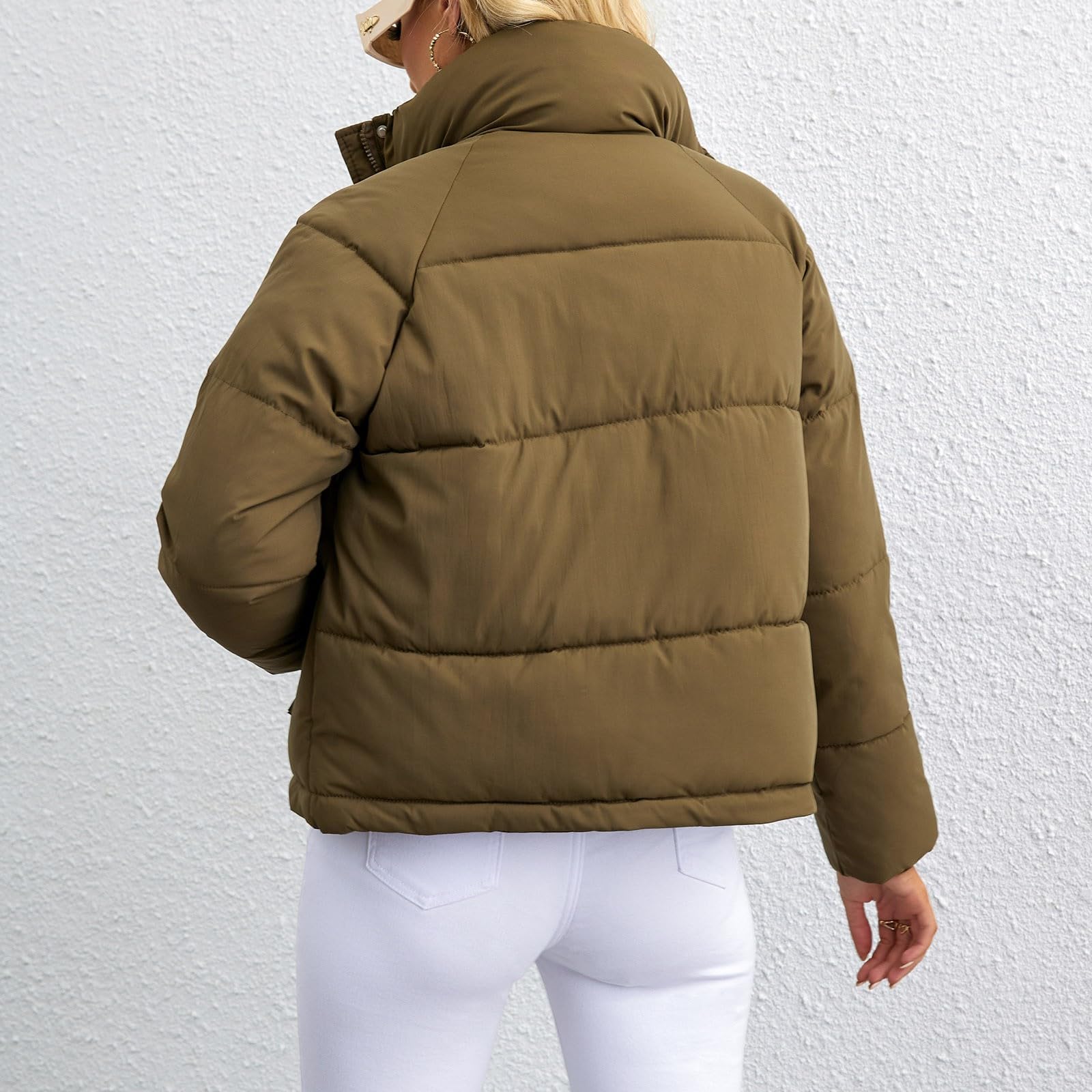 Generico Piumino Rosa Donna Cappotto da Donna in Cotone Tinta Unita Tinta Unita a Manica Lunga per Tempo Libero Autunnale e Invernale da Donna Cappotto Donna Lana 𝐂orto