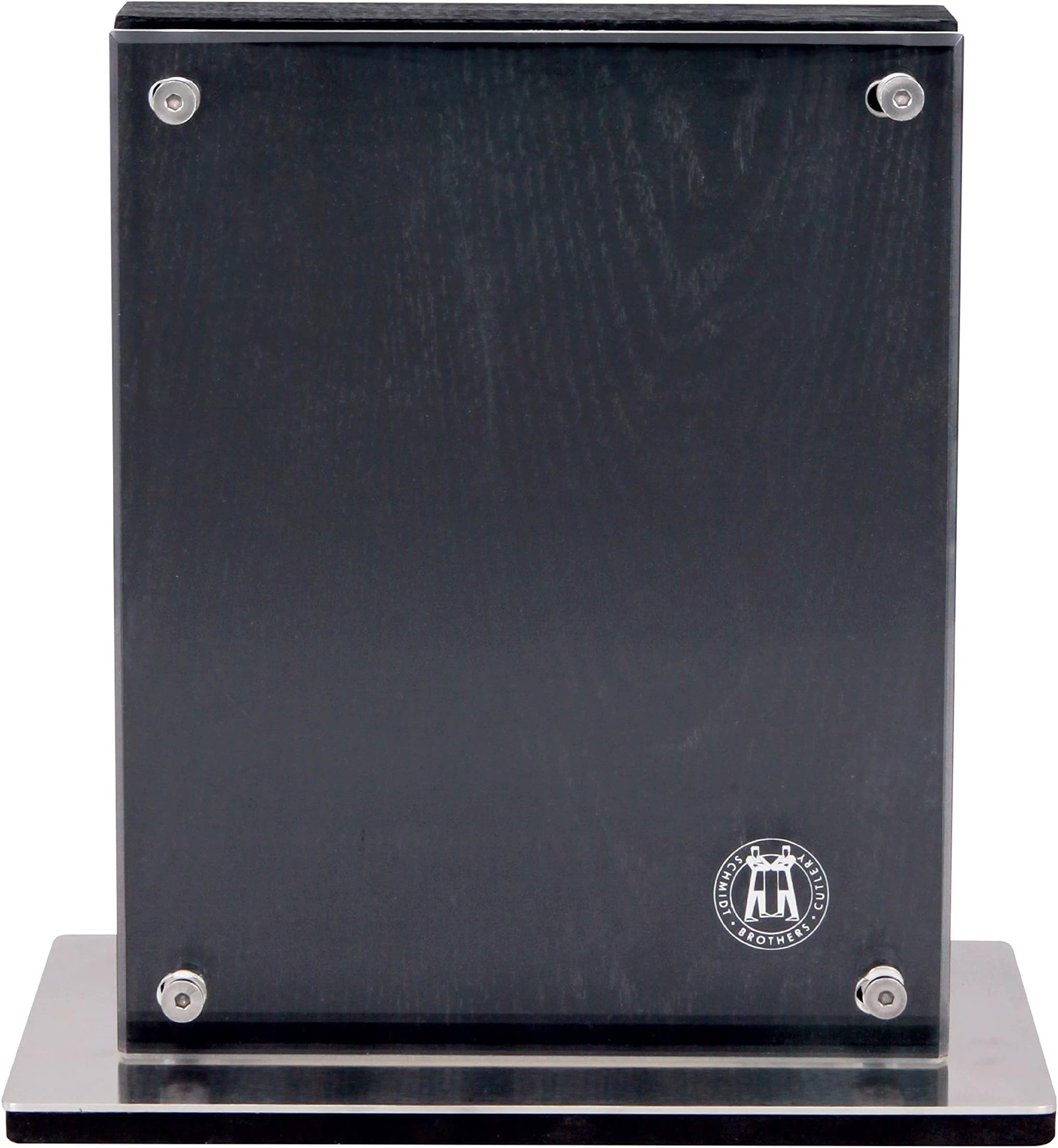 Schmidt Brothers - Black Midtown Magnetic Knife Block, Universal Cutlery Storage For 8-10, Acacia Hardwood and Acrylic Shield