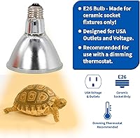 Vista 3 de Pangea Lámpara de calor halógena de 75 W para reptiles, luz UVA e infrarroja para tortugas, tortugas, dragones barbudos, accesorios de terrario