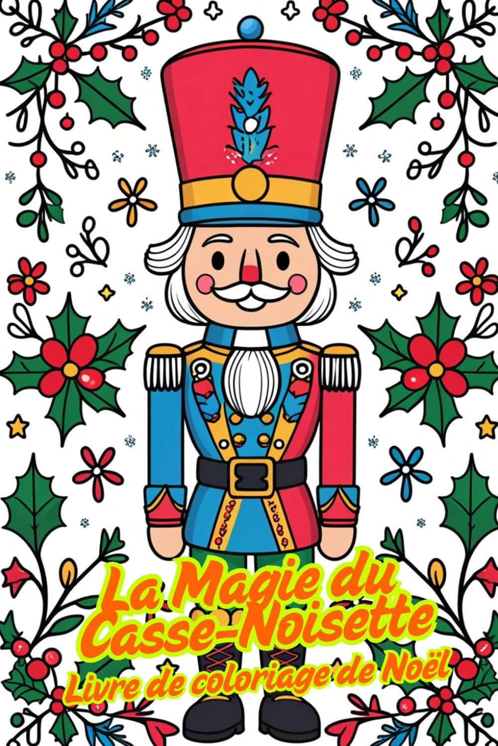 La Magie du Casse-Noisette – Livre de coloriage de Noël avec ornements | 80 dessins | Une page sur deux blanche | Enfants & seniors: Coloriage festif du casse-noisette pour détente et plaisir