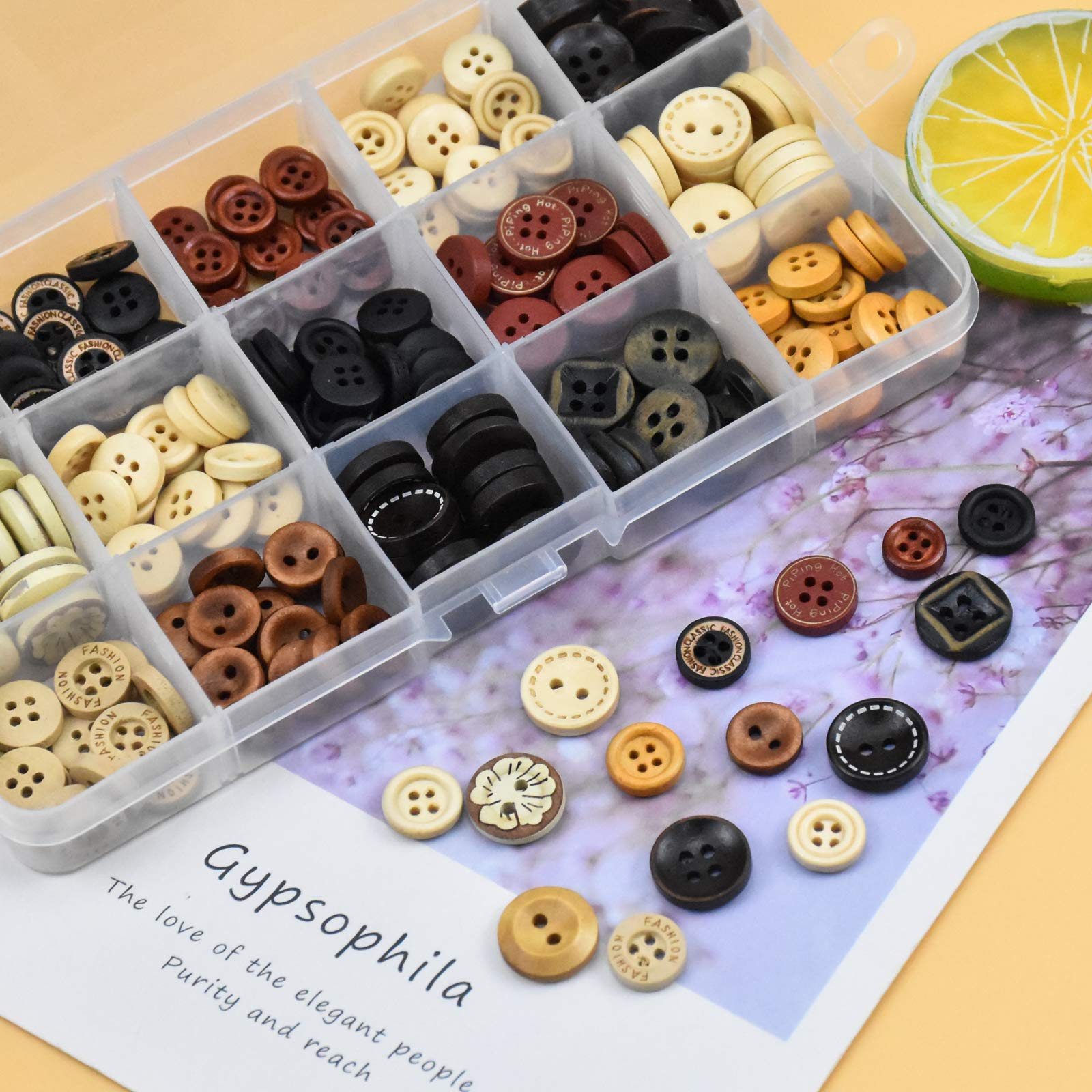 Boutons En Bois Naturels Kigniote - 275 Pièces - 10/13/20mm - Pour Couture, Tricot Et Déco DIY