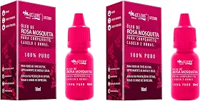 Óleo de Rosa Mosqueta 100% Puro Max Love - Kit 2x 10ml - Reduz Cicatrizes, Estrias e Marcas de Acne - Hidratação e Viço para Pele