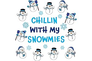 Whaline 52Pcs Winter Snowman Cutouts for Classroom