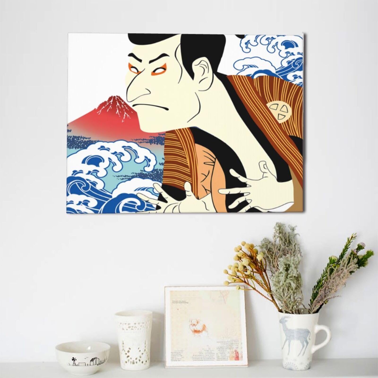 Amazon.co.jp: 和柄 歌舞伎 和風 富士山 浮世絵 写楽 アート