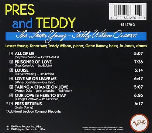 Miniatura 2 de Pres And Teddy w/Teddy Wilson 1 bonus trk 1956