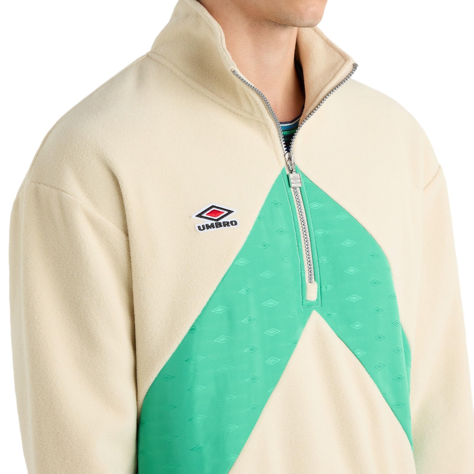 Umbro Camiseta de forro polar con cremallera de un cuarto para hombre