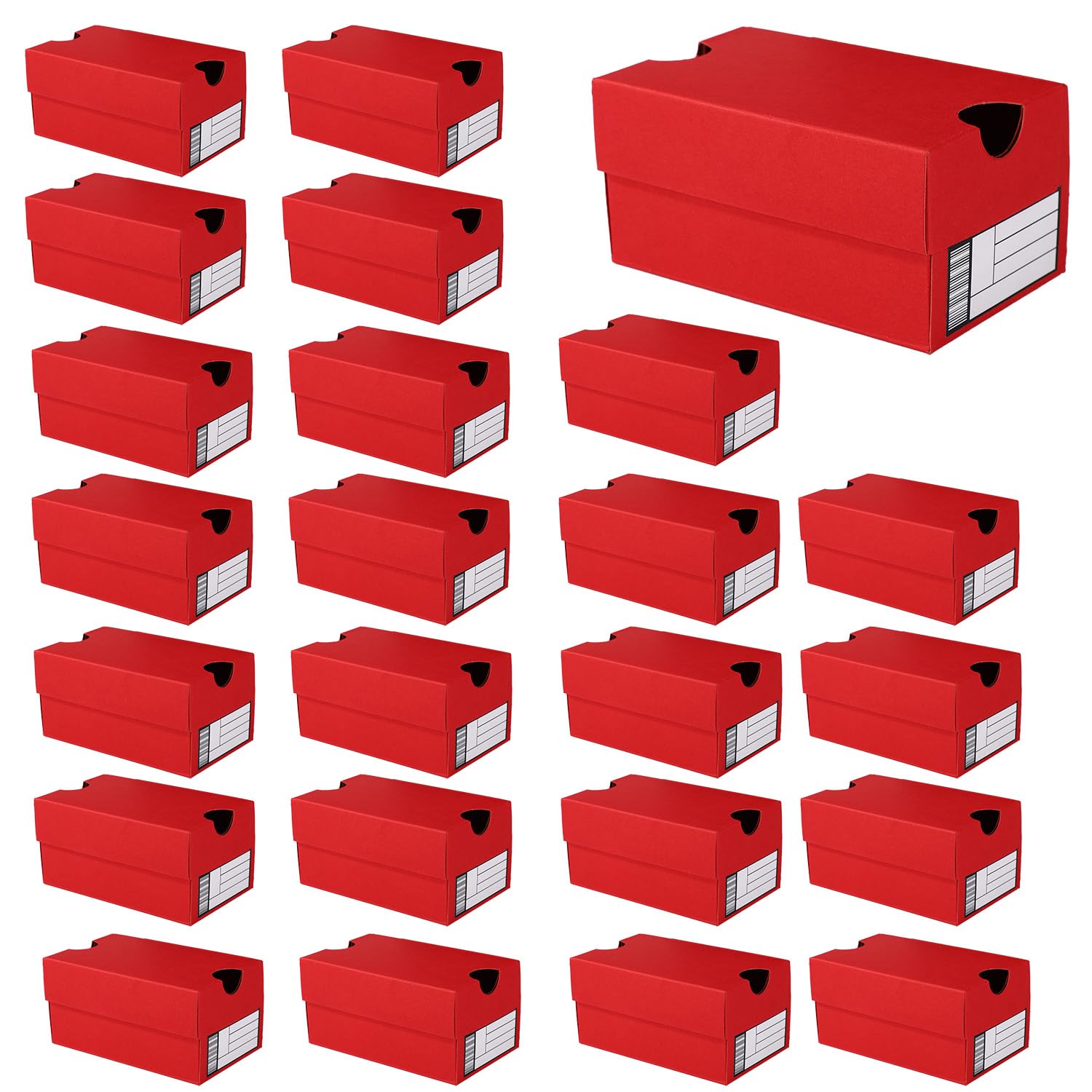 24pcs Red Mini Sneaker Gift Boxes, Sports Theme Small Gifts Box with Editable Label Sports Small Gift Case Sport Party Favor Box for Snacks Candies Cookies