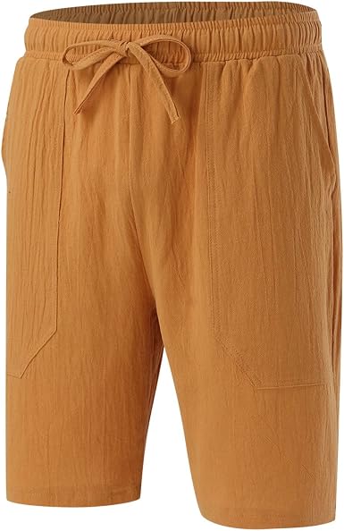 Pantalones Cortos De Hombre Para Verano - Holgados, De Poliéster, Con Cintura Elástica, Ideales Para Playa Y Diario