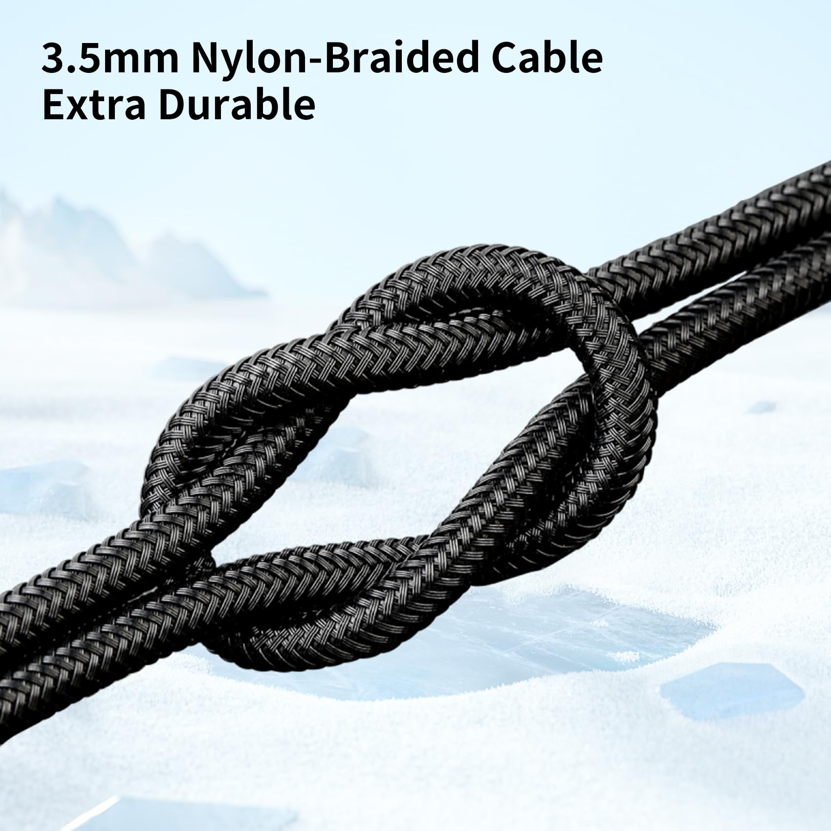 KBEAR - Splitter per cuffie per computer, da femmina da 3,5 mm a 2 cavi adattatori audio intrecciati da 3,5 mm maschio da 3,5 mm, per cuffie da gioco, laptop, telefono, tablet, altoparlanti