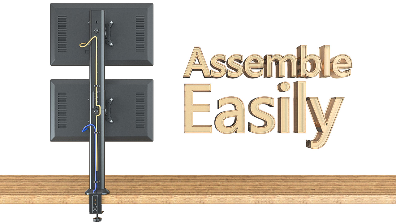 Supporto Monitor Doppio Verticale - Regolabile Per Scrivania - Foto 10