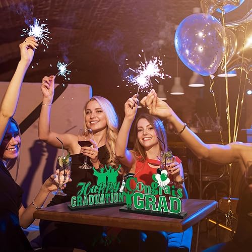 Miniatura 6 de 4 piezas de decoraciones de fiesta de graduación 2023, centros de mesa de graduación de madera para clase de 2023, decoración de mesa de graduación