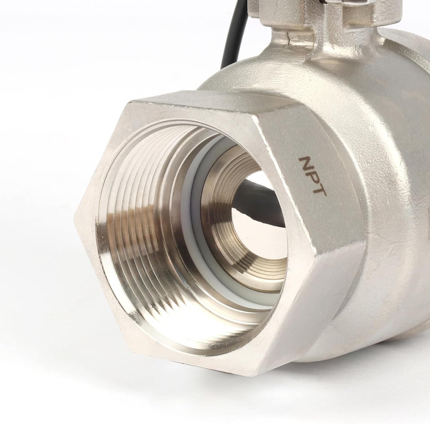 U.S. Solid 1-1/2" Smart Motorized Ball Valve - NSF Certified 304SS Remote App Mobile-control Electrical Ball Valve with Manual Switch, Plug Connection