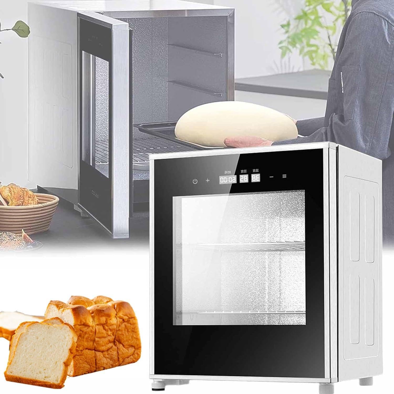 Wielofunkcyjny pojemnik do wyrastania ciasta 40L, elektryczny piec do pieczenia ciasta chlebowego z timerem (20-50°C), odpowiedni do ciasta na pizzę, zakwasu, jogurtu i mydła do rąk