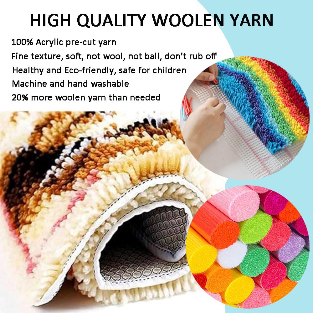 Knüpfteppich Set Faultier Design - DIY Teppich Knüpfen 52x38cm Für Anfänger