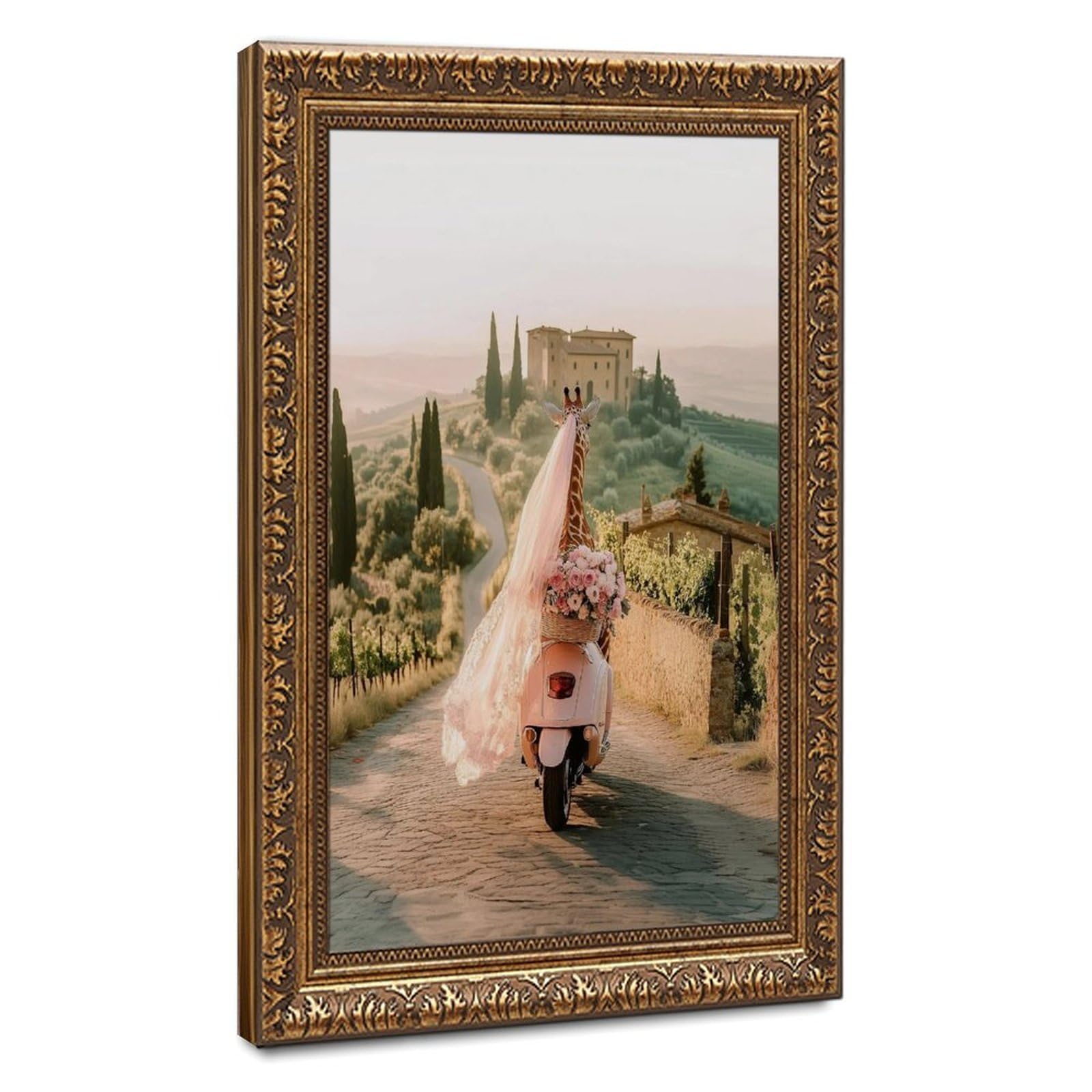 Bareronor Giraffe in Tuscany Canvas Poster Bedroom Decor Landscape Office Room Decor Gift 16" L X 24" W