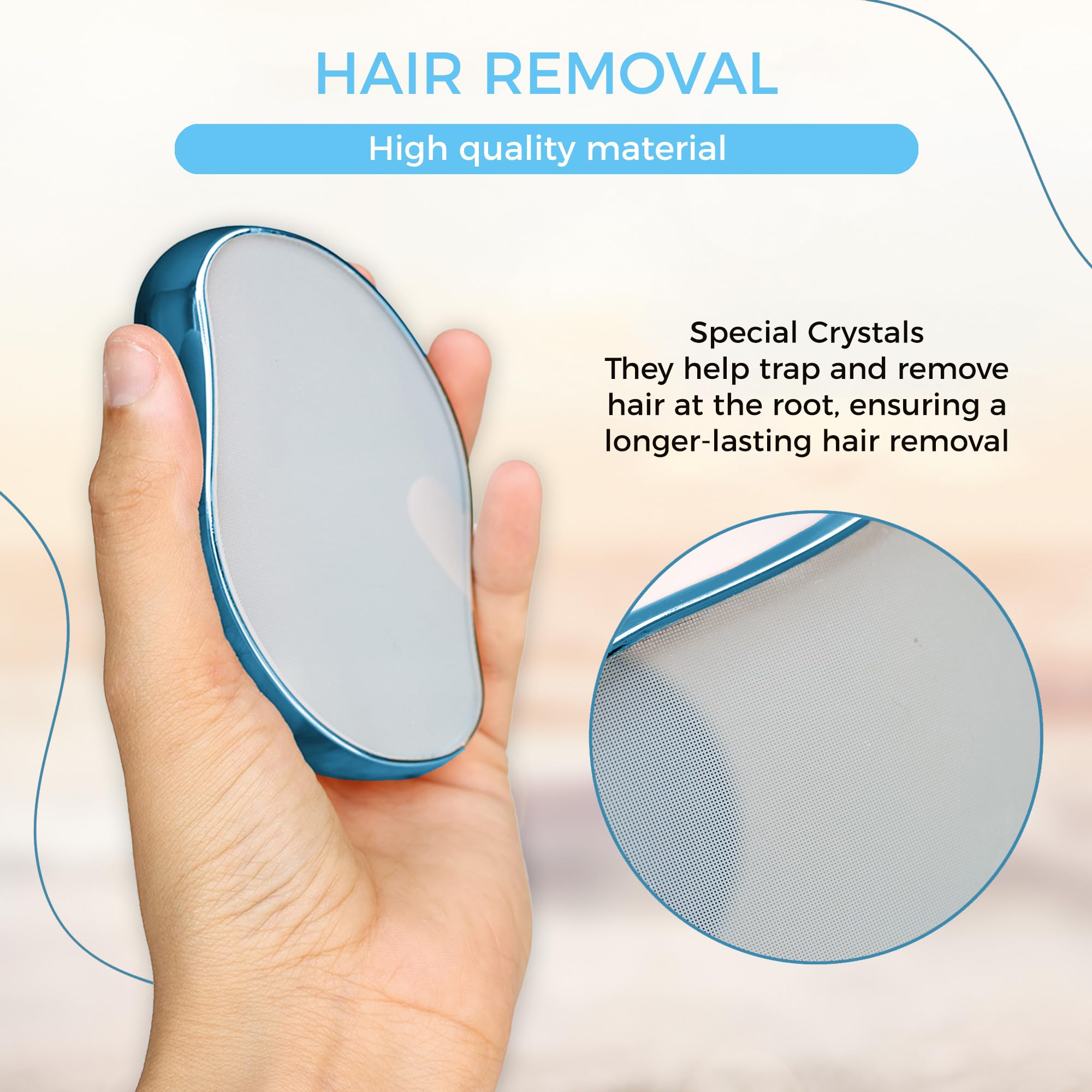 WS WorlsTrend Crystal Epilator - Crystal Hair Eraser - Crystal Hair Removal Stone - Easy Quick Crystal Hair Removal for Men and Women - Physical Hair Removal Epilator - Skin Exfoliator. - Image 3