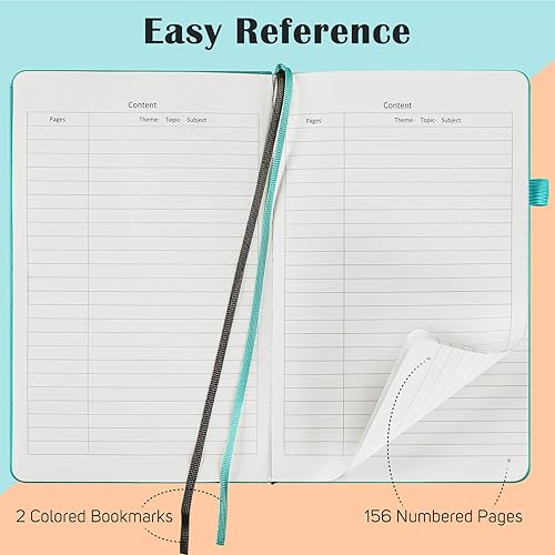 Miniatura 3 de MALEDEN Cuaderno de cuero, paquete de 14 cuadernos rayados para mujeres y hombres, planificador, páginas numeradas con contenido de índice, papel