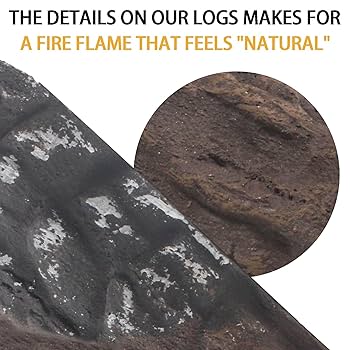 10 Pezzi Legna Ceramica Per Camini Bioetanolo - Tronchi Decorativi, Per Interni/Esterni, Effetto Fiamma Realistico