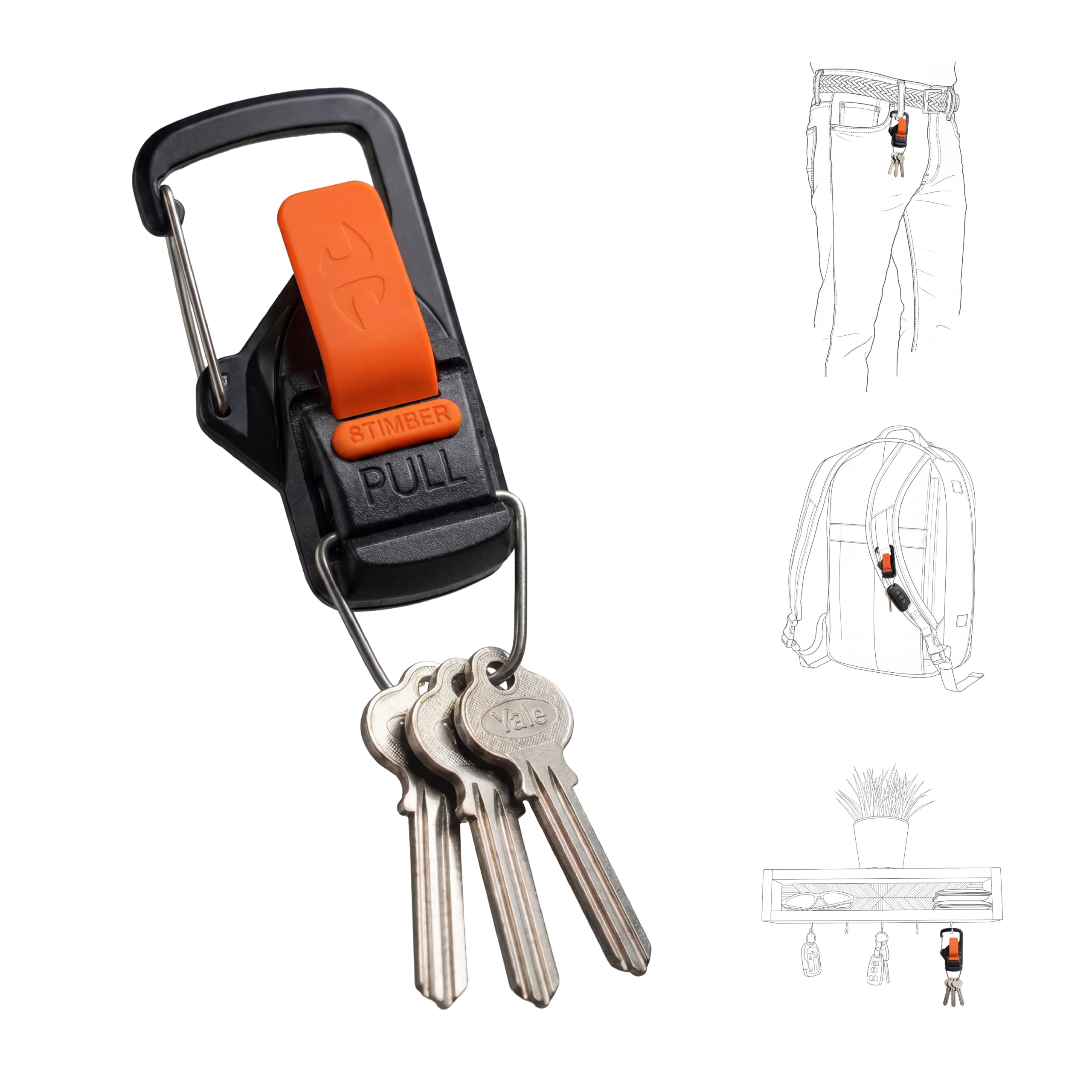 8TIMBER Terra Clip Magnetischer Schnellverschluss Schlüsselanhänger - Mühelose Karabiner-Alternative für stilvolles Schlüsselmanagement überall mit schneller und einfacher Magnetlasche, Karabiner und